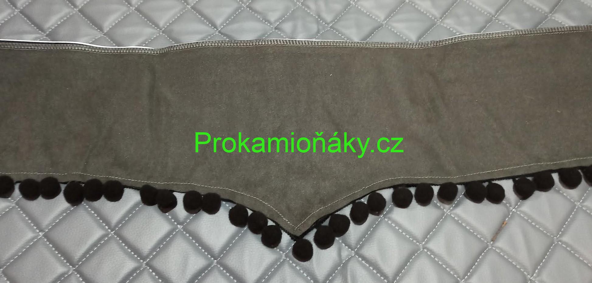 Bordura P šedá/černé bambulky