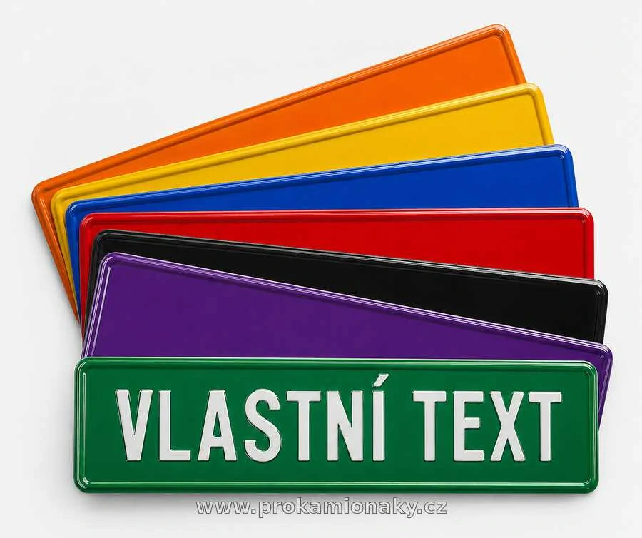 Jmenovka SPZ plechová barevná