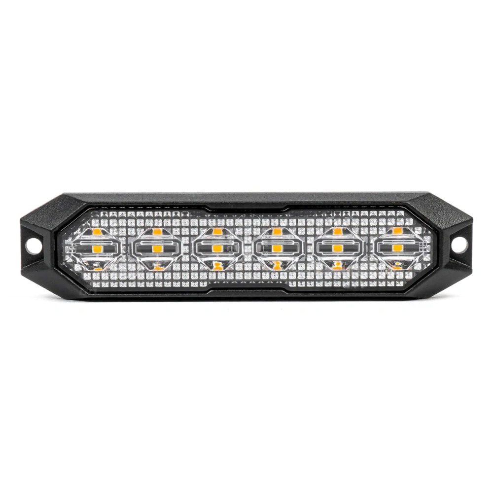 Výstražné osvětlení oranžové 6x3W LED R65 R10 12/24V IP6K9K