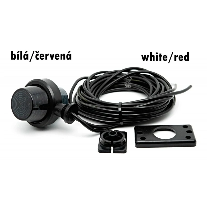 Gylle DARK bílá/červená 12-24V, krátké rameno (5m kabel)