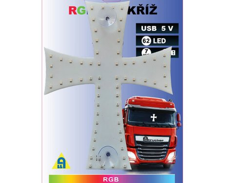 Kříž RGB 62 LED