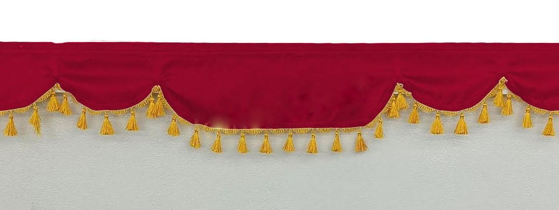 Bordura A červená/žluté třásně