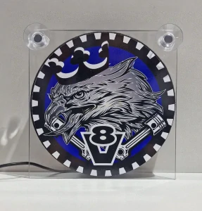 Cedule LED egle king USB modrá
