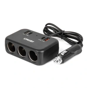 Roztrojka zapalovače 1x USB, 2x USB-C
