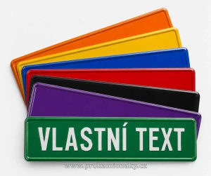 Jmenovka SPZ plechová barevná