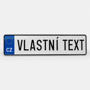 Jmenovka SPZ plechová bílá/bílá s CZ