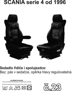 Potahy sedadel manšestr SCANIA č.23