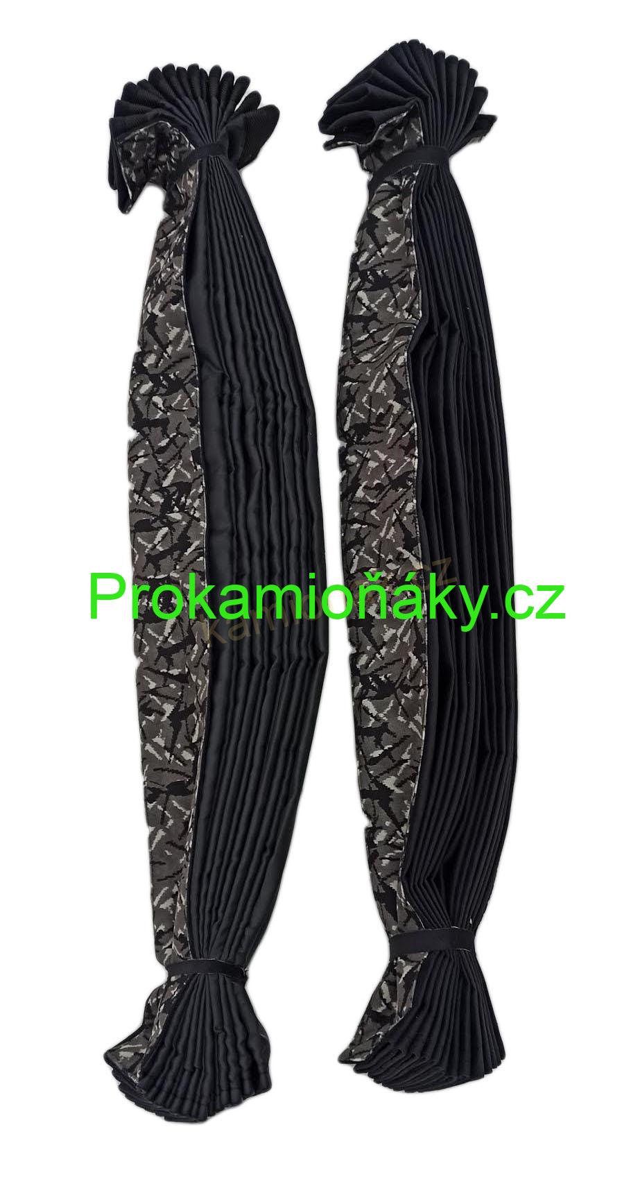 Závěsy skládané + bordura šedo/černé