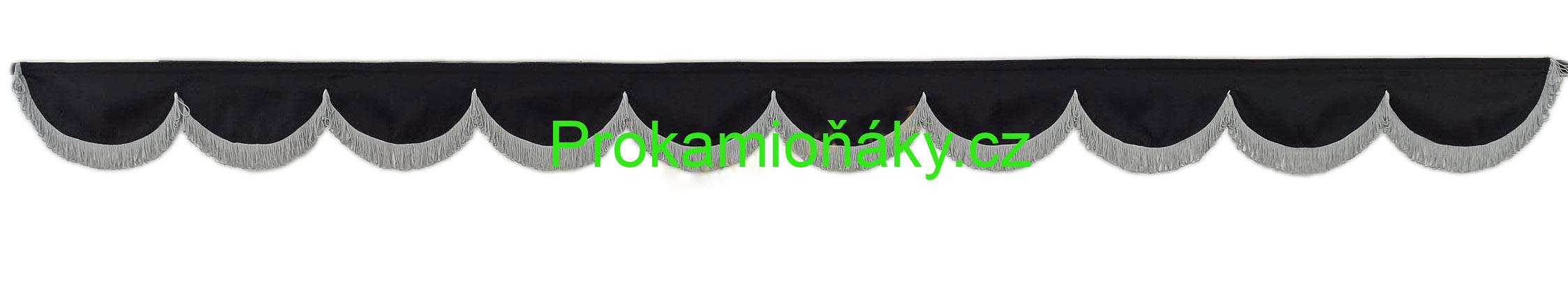 Bordura H černá/šedé provázky