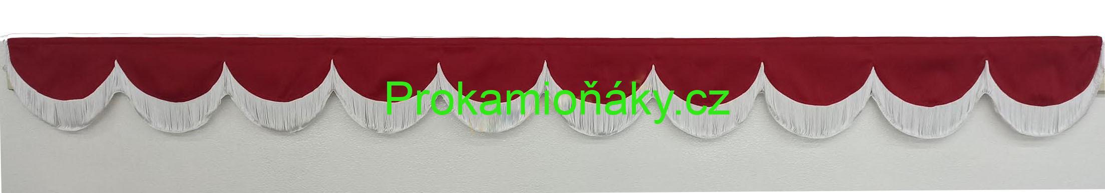 Bordura H červená/bílé provázky