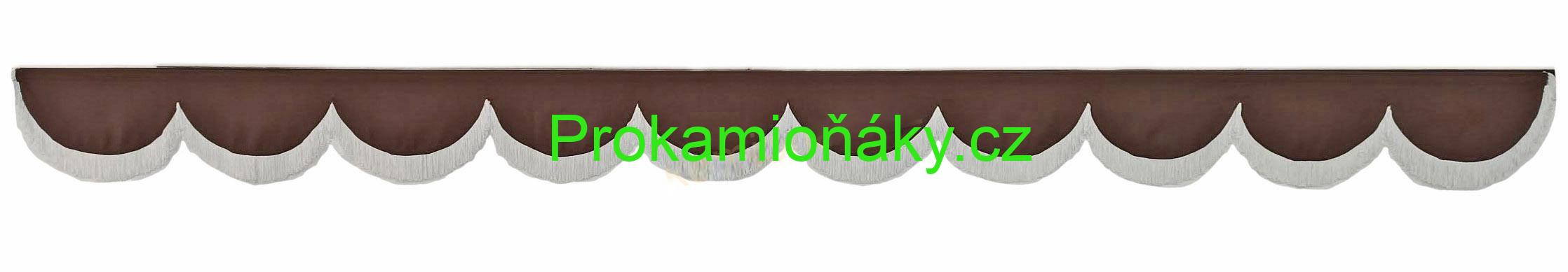 Bordura H hnědá/bílé provázky 