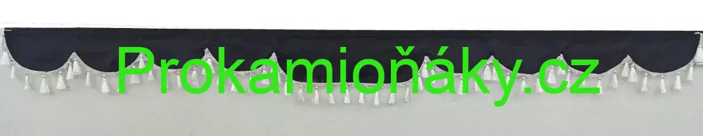 Bordura A černá/bílé třásně