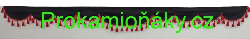 Bordura A černá/červené třásně