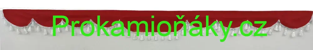 Bordura A červená/bílé třásně