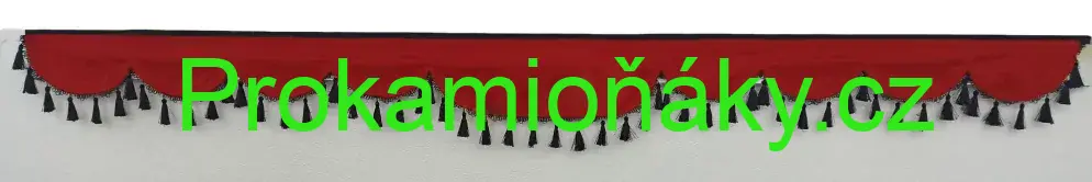 Bordura A červená/černé třásně