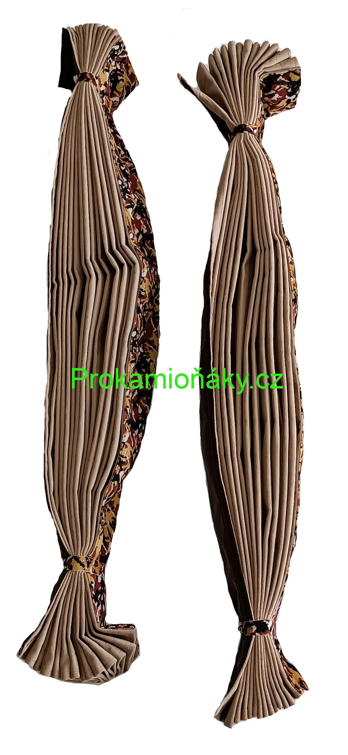 Závěsy skládané + bordura žluto/béžová