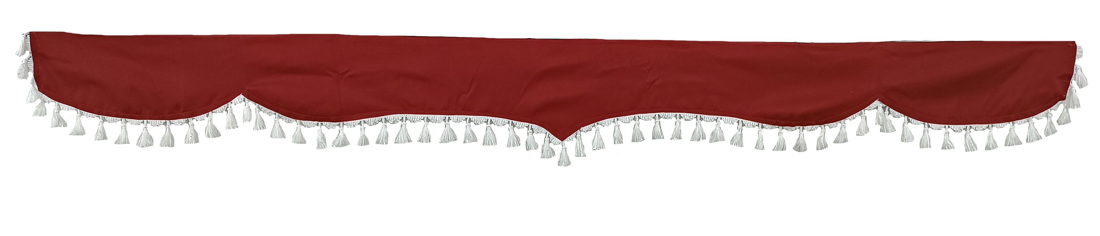 Bordura P červená/bílé třásně