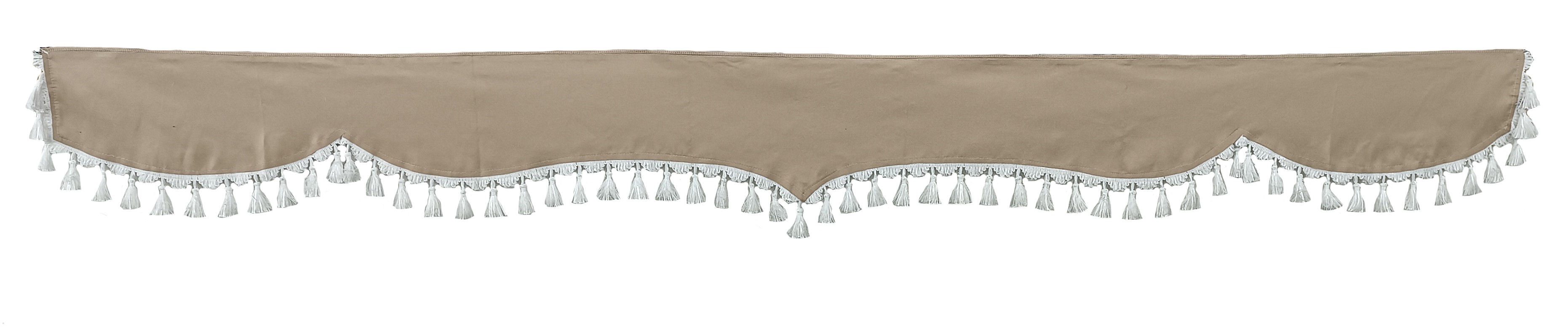 Bordura P béžová/bílé třásně