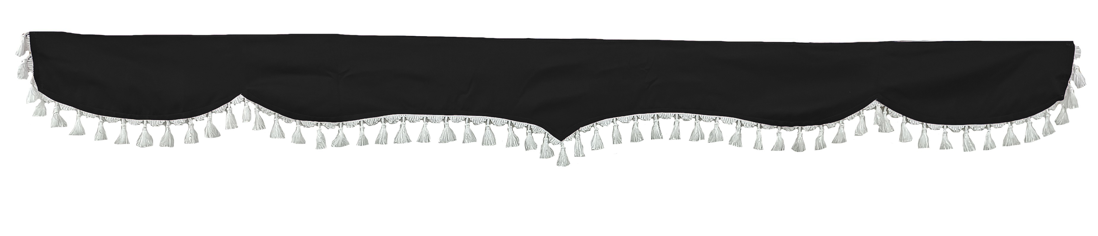 Bordura P černá/bílé třásně