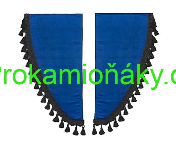 Dekorativní boky modré/černé třásně