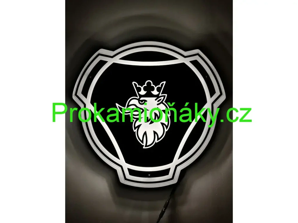 Osvětlené logo SCANIA Carbon-bílá