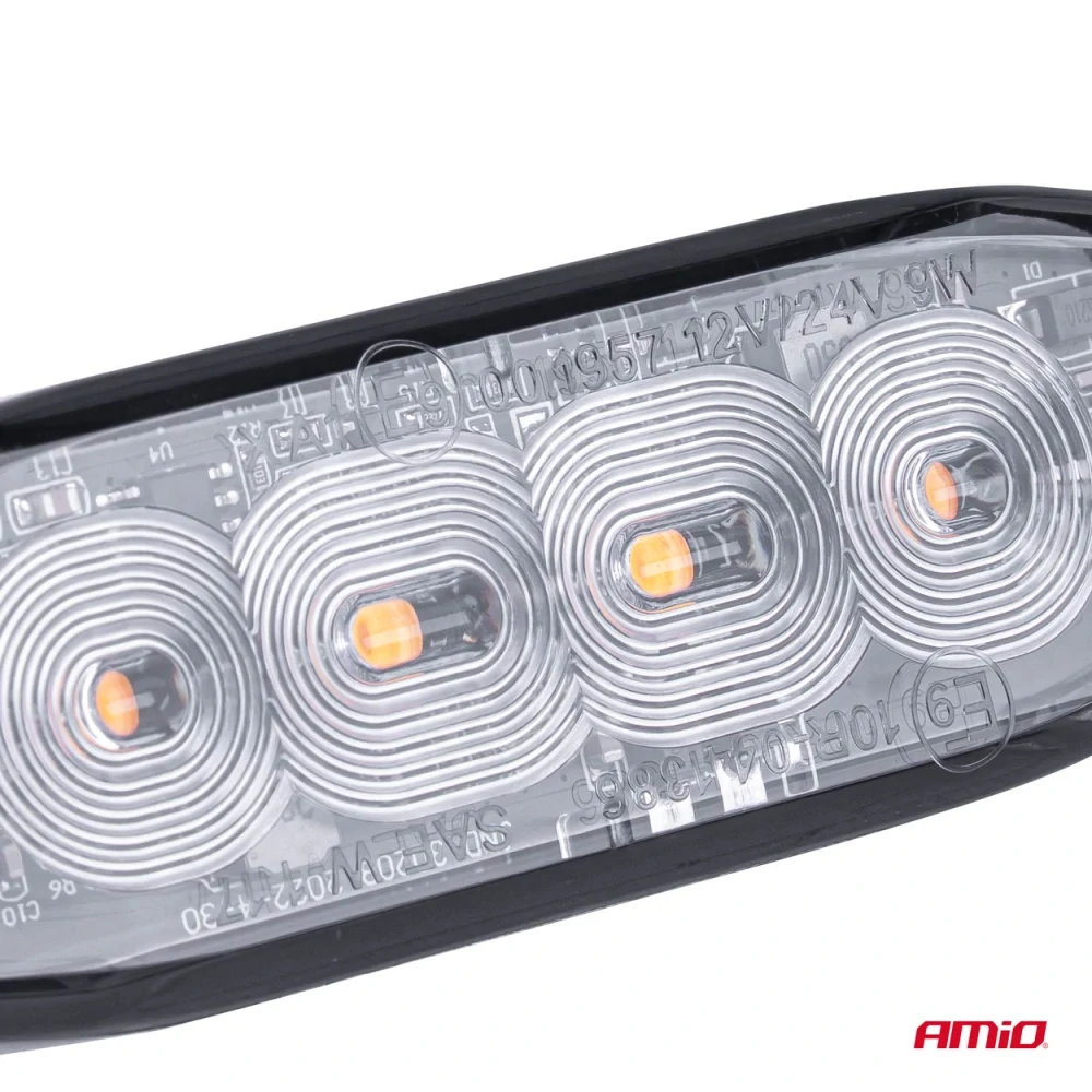 Výstražné osvětlení oranžové 4x3W LED R65 R10 12 / 24V IP67