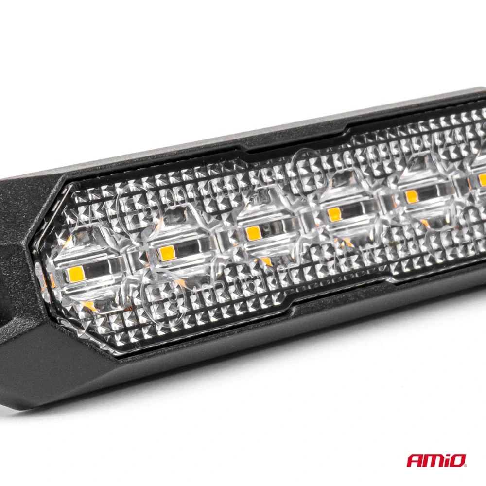 Výstražné osvětlení oranžové 6x3W LED R65 R10 12/24V IP6K9K