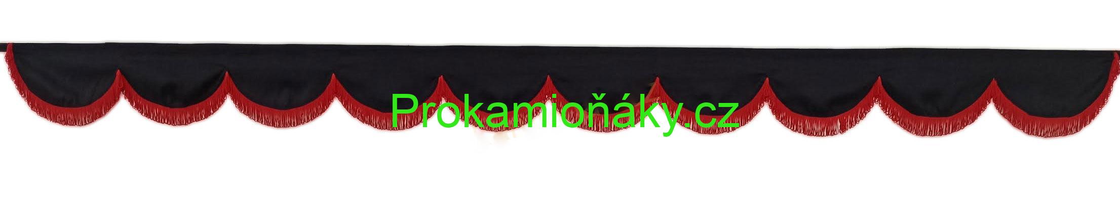 Bordura H černá/červené provázky