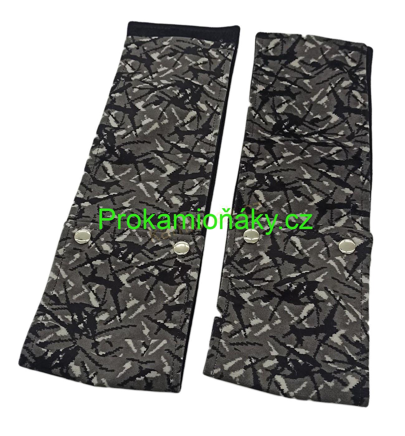 Závěsy skládané + bordura šedo/černé