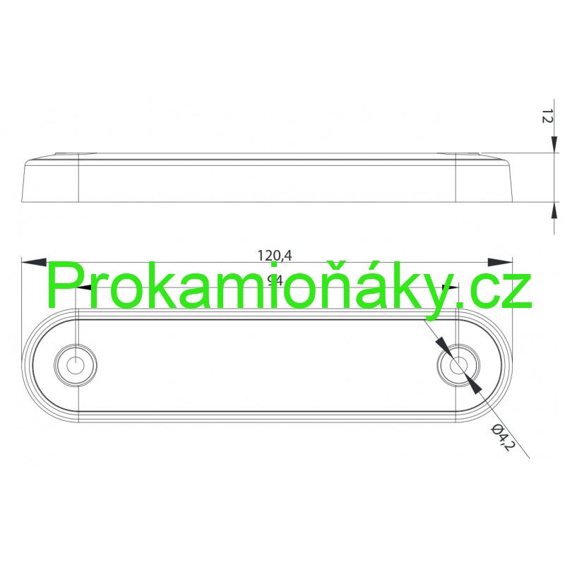 Světlo poziční FT 073 long oranžové