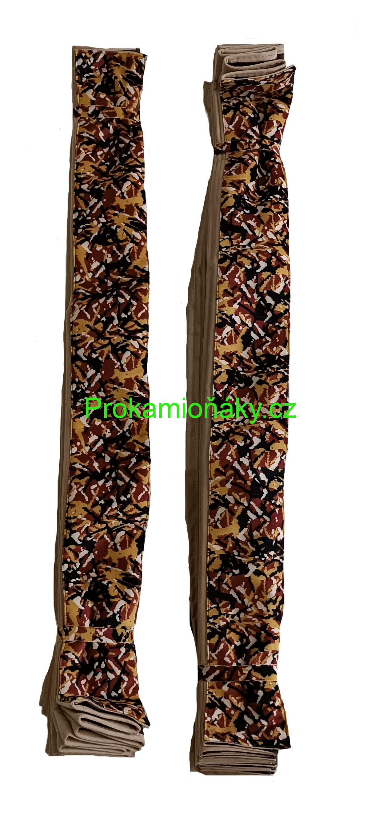 Závěsy skládané + bordura žluto/béžová