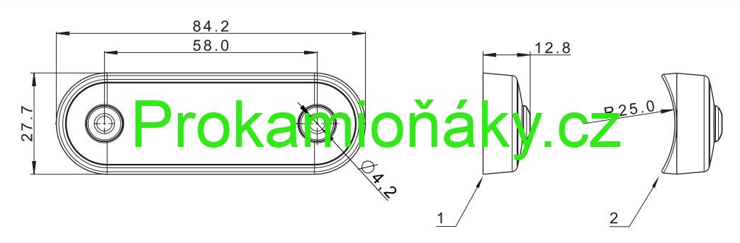 Světlo poziční FT-073 Z LED 12+24V oranžové