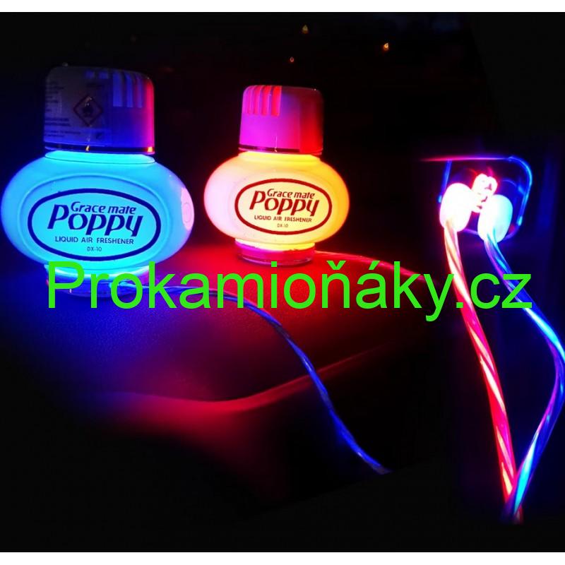 Podstavec poppy s osvětleným "tokem" proudu