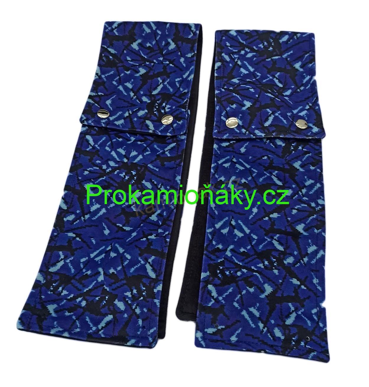 Závěsy skládané + bordura modro/černá