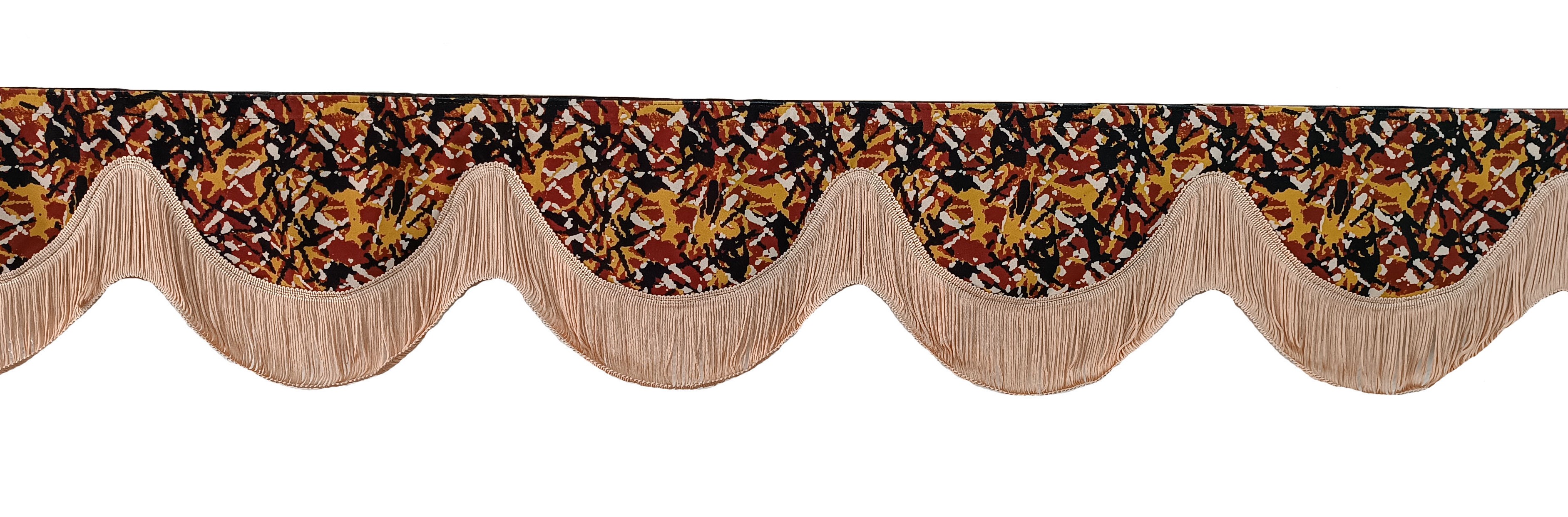 Závěsy skládané + bordura žluto/béžová