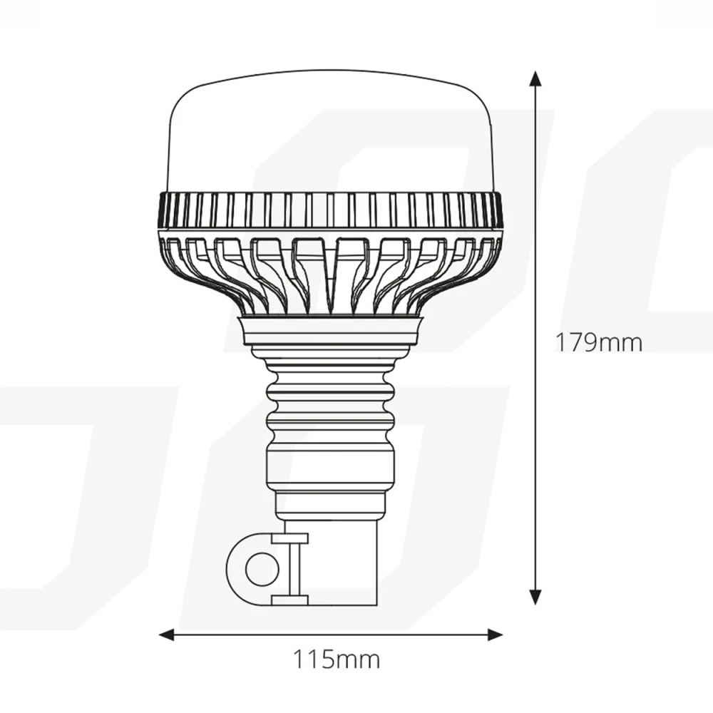 Výstražný maják W03P tyčový Flexi R65 R10 36LED 12 / 24V IP56
