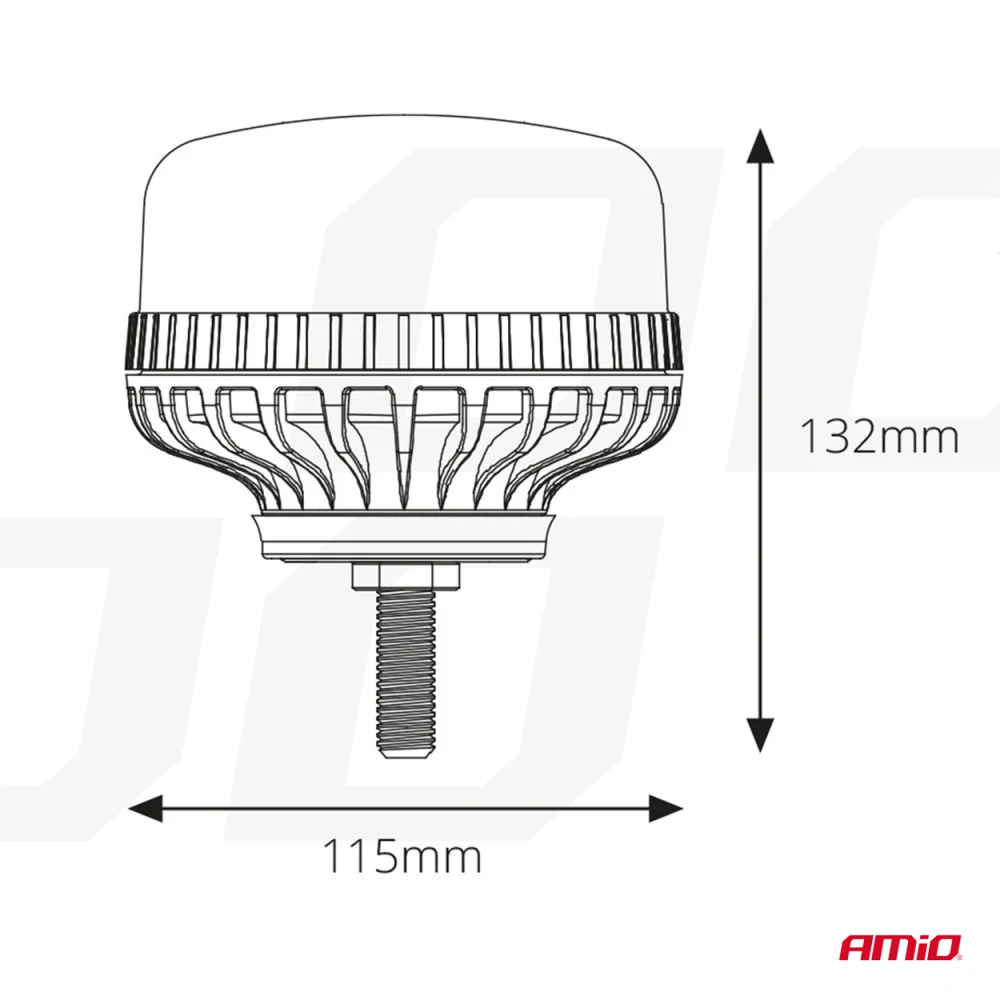 Výstražný maják W03SB na jeden šroub R65 R10 36LED 12/24 V IP56