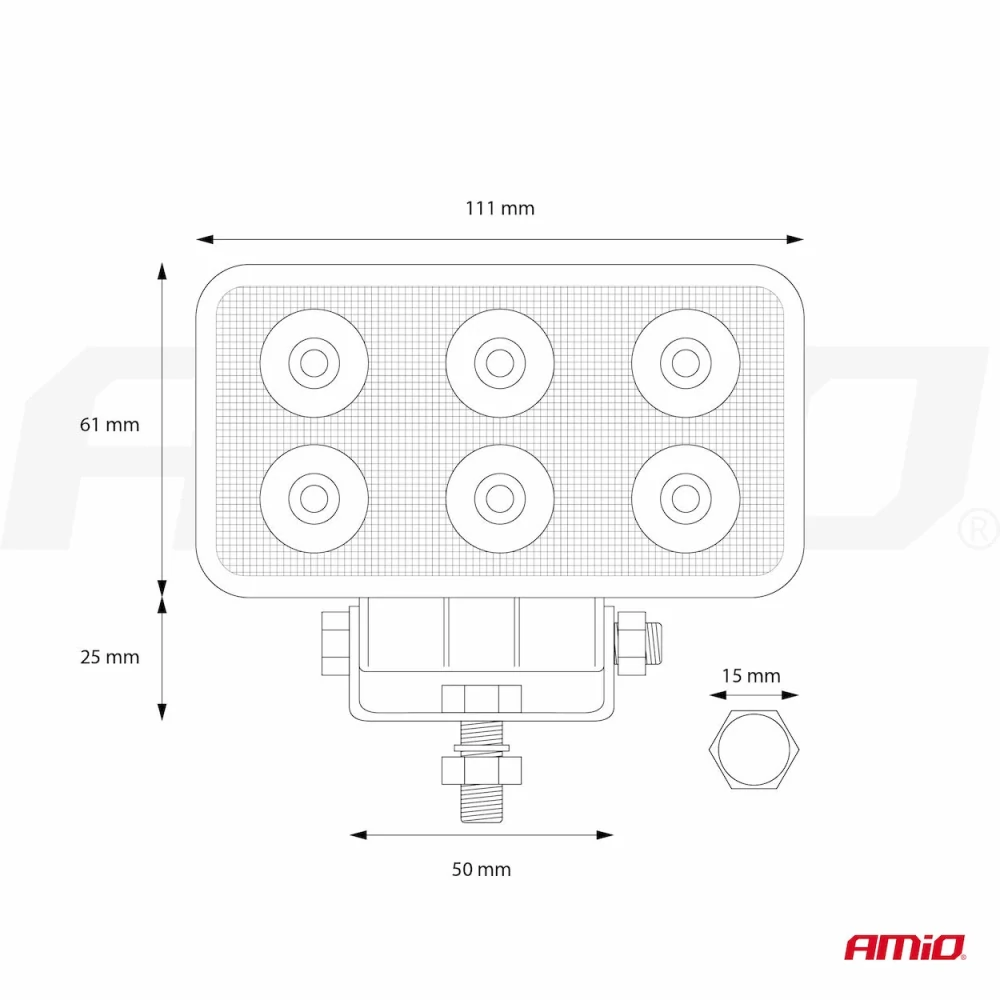LED pracovní světlo AWL02 6 LED FLAT 9-60V