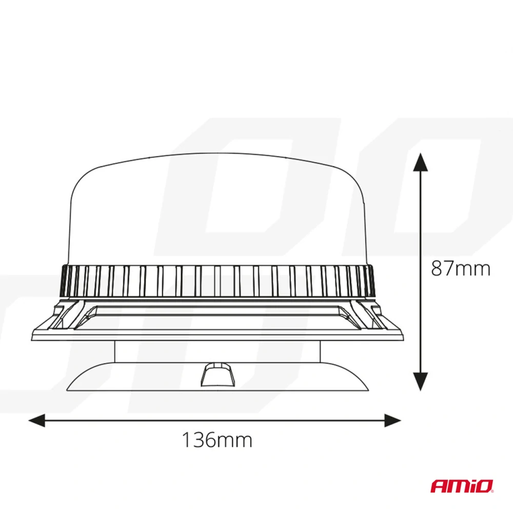 Výstražný maják W03M magnetický R65 R10 36LED 12 / 24V IP56