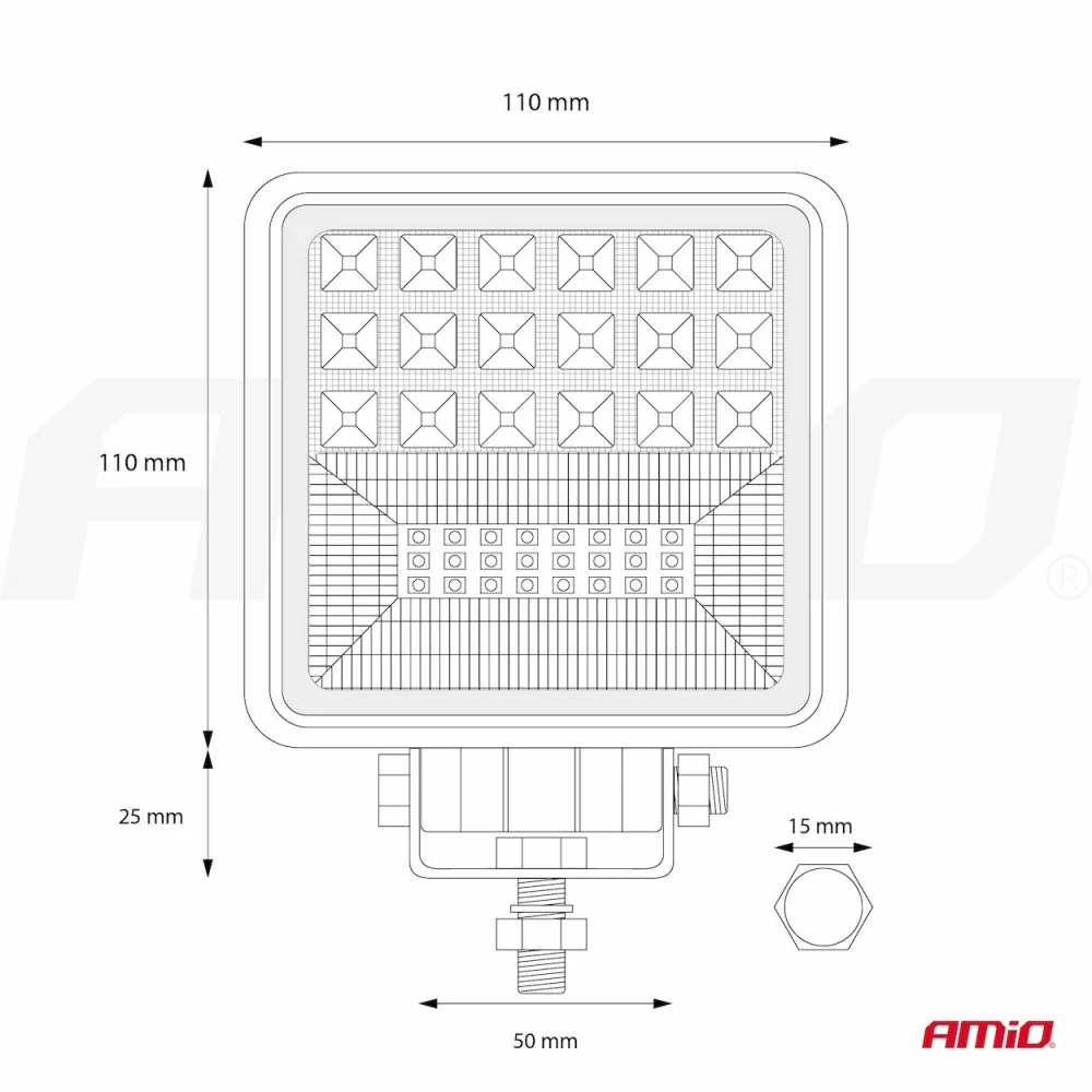 LED pracovní světlo AWL12 42 LED COMBO (2 funkcje) 9-36V